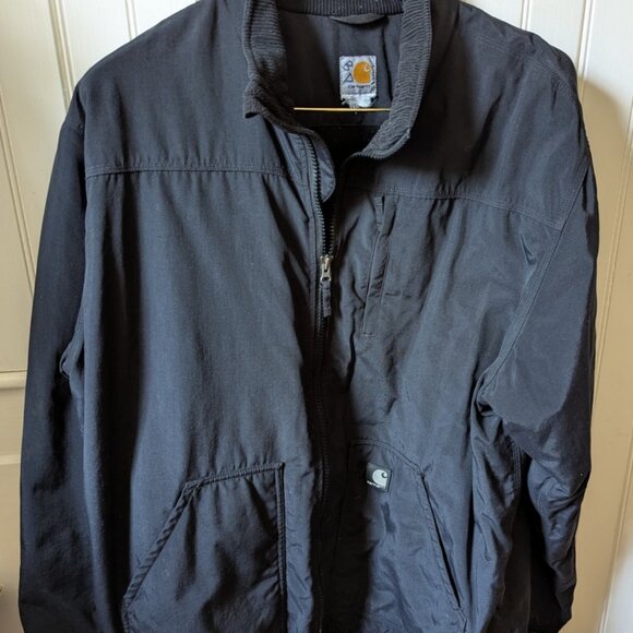 Carhartt Other - Carhartt Jacket Mens Corduroy Collar Fleece Lined Nylon Black Zip J199? 3XL